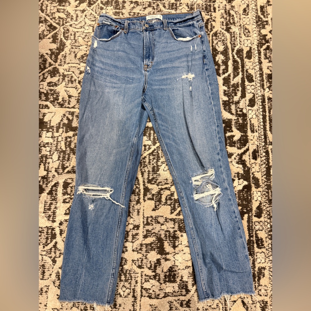 Abercrombie & Fitch Light Blue Distressed Skinny Jeans